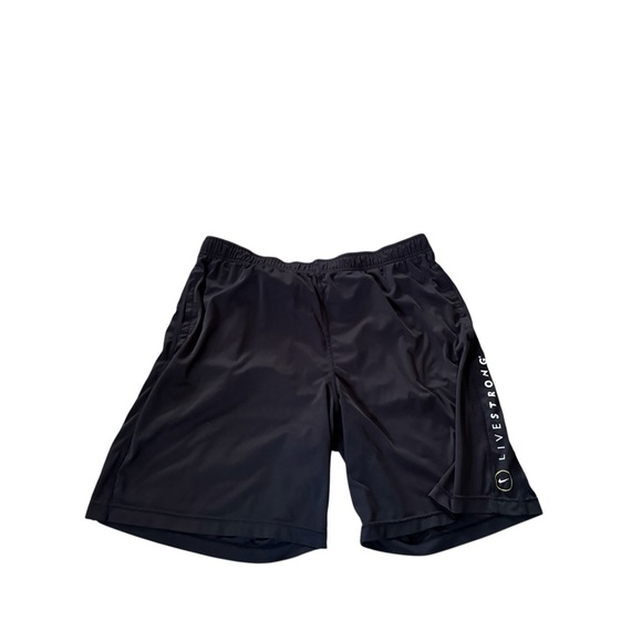 VTG Y2K Nike Livestrong Shorts Mens XL Black Dri-Fit Pockets Lance Armstrong - Picture 1 of 6
